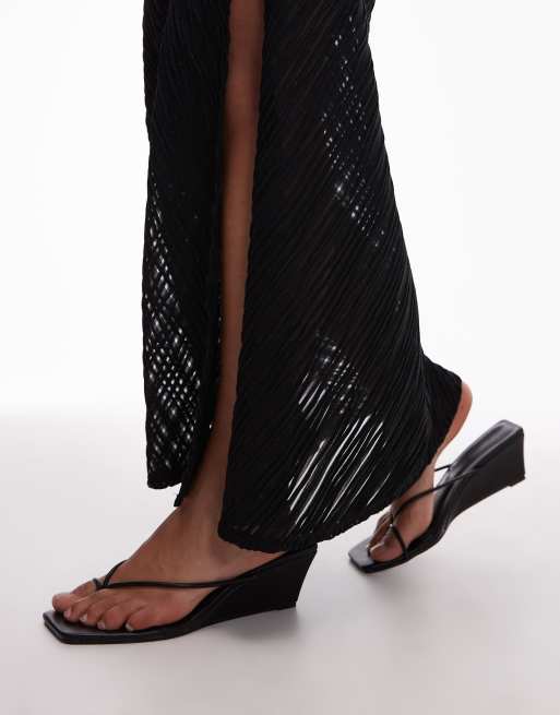 ASOS DESIGN - Rok met textuur, fishtail en zijsplitten in zwart, deel van co-ord set, 4 van 5