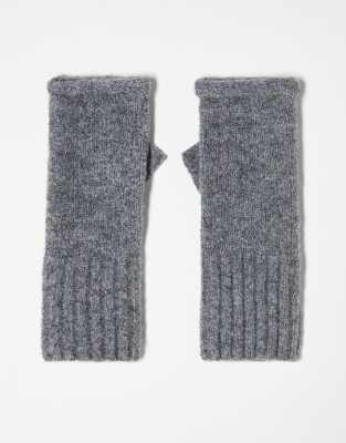 ASOS DESIGN roll edge palmwarmer in charcoal grey | ASOS