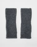 [ASOS DESIGN] ASOS DESIGN roll edge palmwarmers in charcoal grey One Size Charcoal