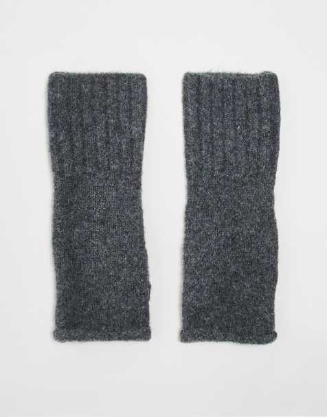 ASOS DESIGN roll edge palwarmer in charcoal grey - view 1