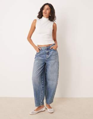 Asos Design Roll Neck Ribbed Tank Top In White
