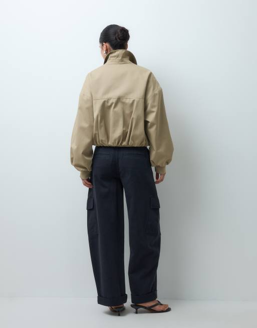 ASOS DESIGN rolled hem cargo pants with pocket detail in black, 3 of 5