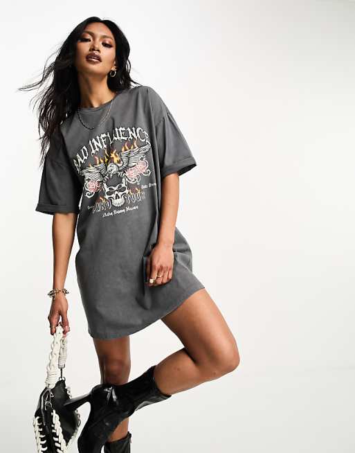 graphic t shirt dress Shimp Oversized T-Shirt Fabric composition in the EU ASOS DESIGN rolled sleeve T-shirt