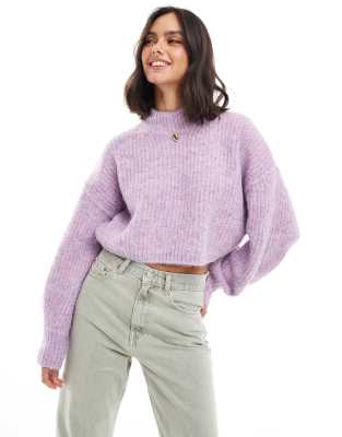 ASOS DESIGN - Rollkragenpullover aus gezwirntem Garn in Rosa