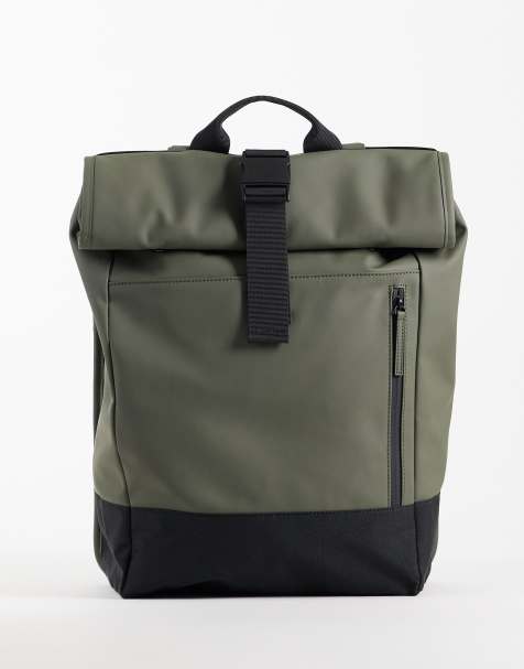 ASOS DESIGN Rolltop-Clip-Rucksack in Grün - view 1