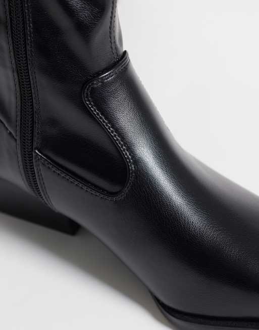 ASOS DESIGN Roman western sock ankle boots in black, 3 of 4