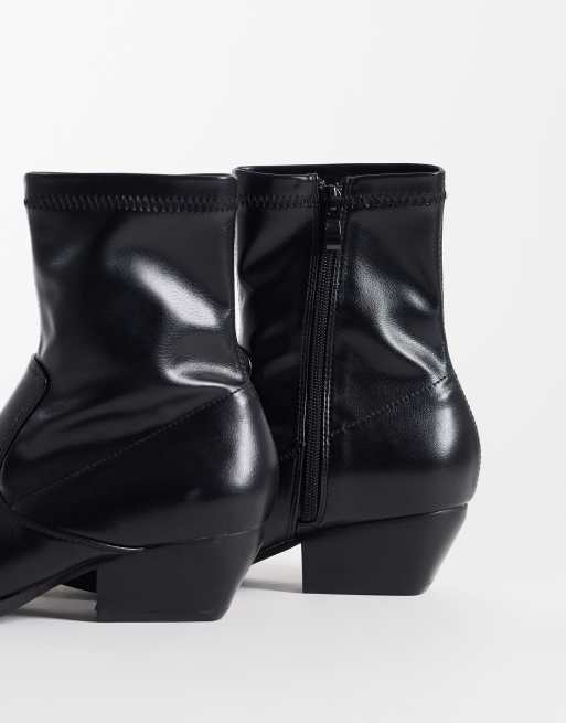 ASOS DESIGN Roman western sock ankle boots in black, 4 of 4