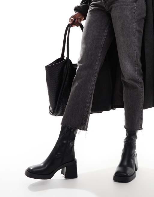 Stivaletti Tacco Punta Quadrata Punta Quadrata Outfit Stivaletti Con