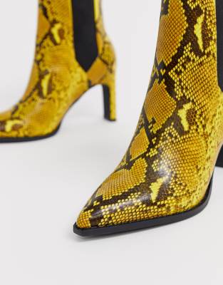 yellow heeled boots