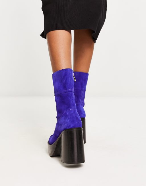 Asos velvet clearance boots