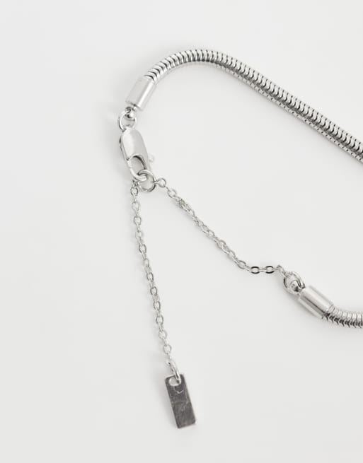 ASOS DESIGN - Ronde ketting met slangenmotief in zilver, 3 van 4