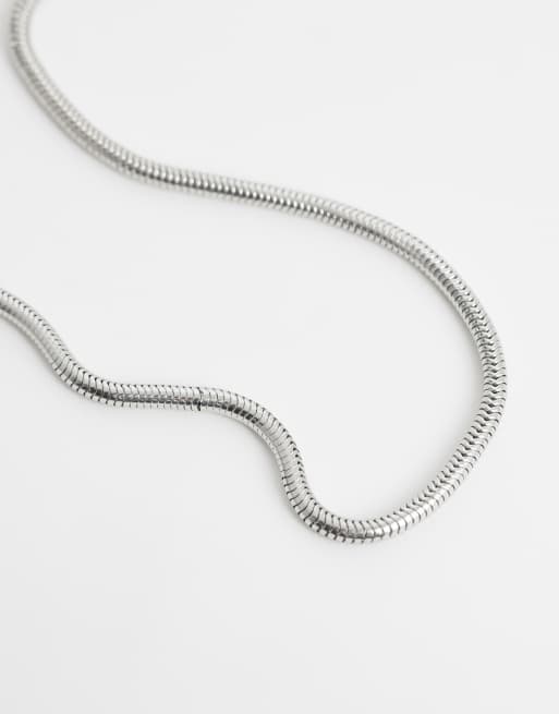 ASOS DESIGN - Ronde ketting met slangenmotief in zilver, 4 van 4