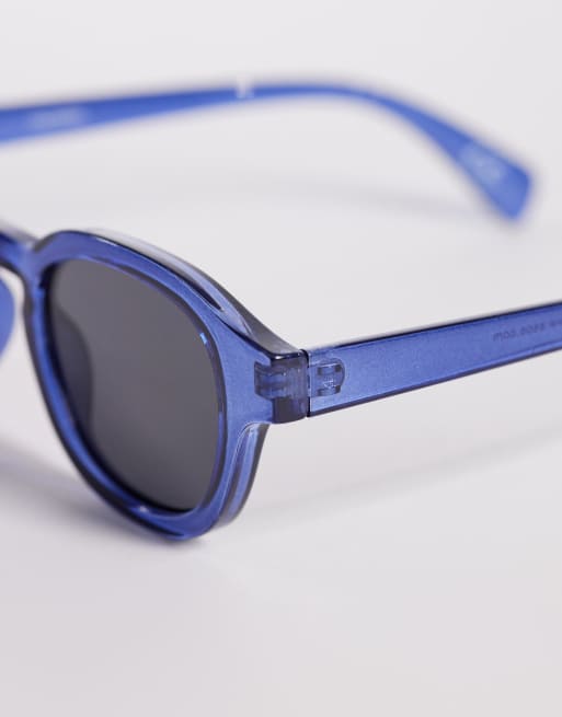 ASOS DESIGN - Ronde zonnebril in blauw met rookglas, 2 van 3