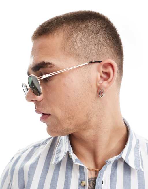 ASOS DESIGN - Ronde zonnebril in goud met tortoise pootjes, 3 van 4