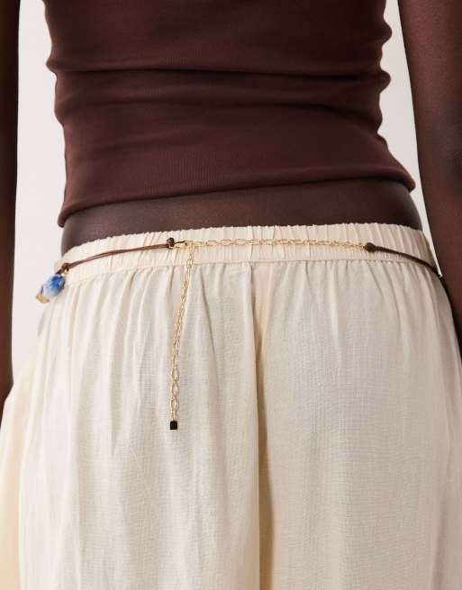ASOS DESIGN rope belt with shells & resin beads, 3 of 3
