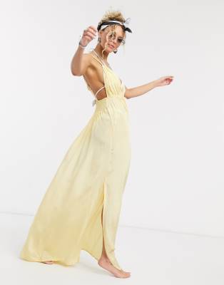 yellow beach maxi dress