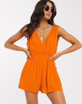 asos orange playsuit