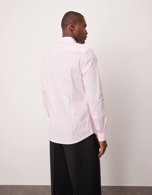 ASOS DESIGN – Rosa arbetsskjorta med stretch och smal passform, 3 av 4