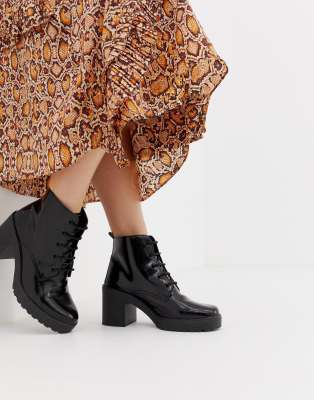 asos chunky lace up boots