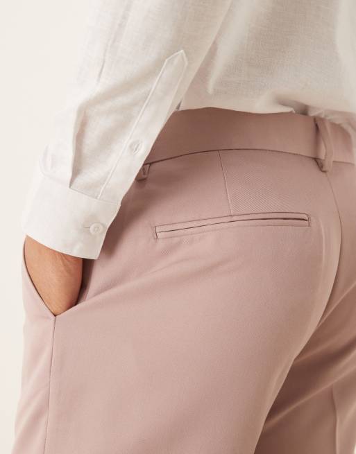 ASOS DESIGN – Rosa finbyxor med raka ben, 2 av 5