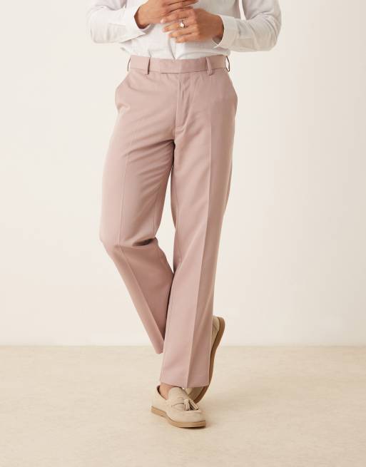 ASOS DESIGN – Rosa finbyxor med raka ben, 4 av 5