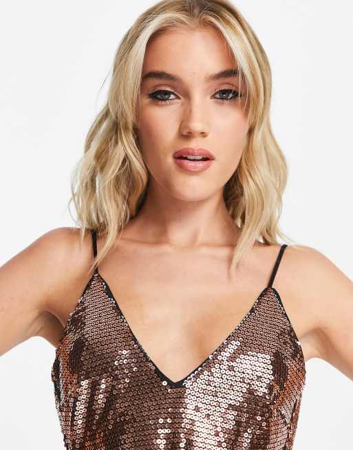 ASOS DESIGN - Rosa flagrende playsuit med pailletter, 3 af 4