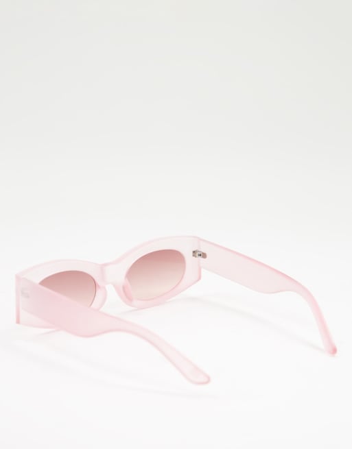 ASOS DESIGN – Rosa fyrkantiga solglasögon med ljusrosa glas, 3 av 4