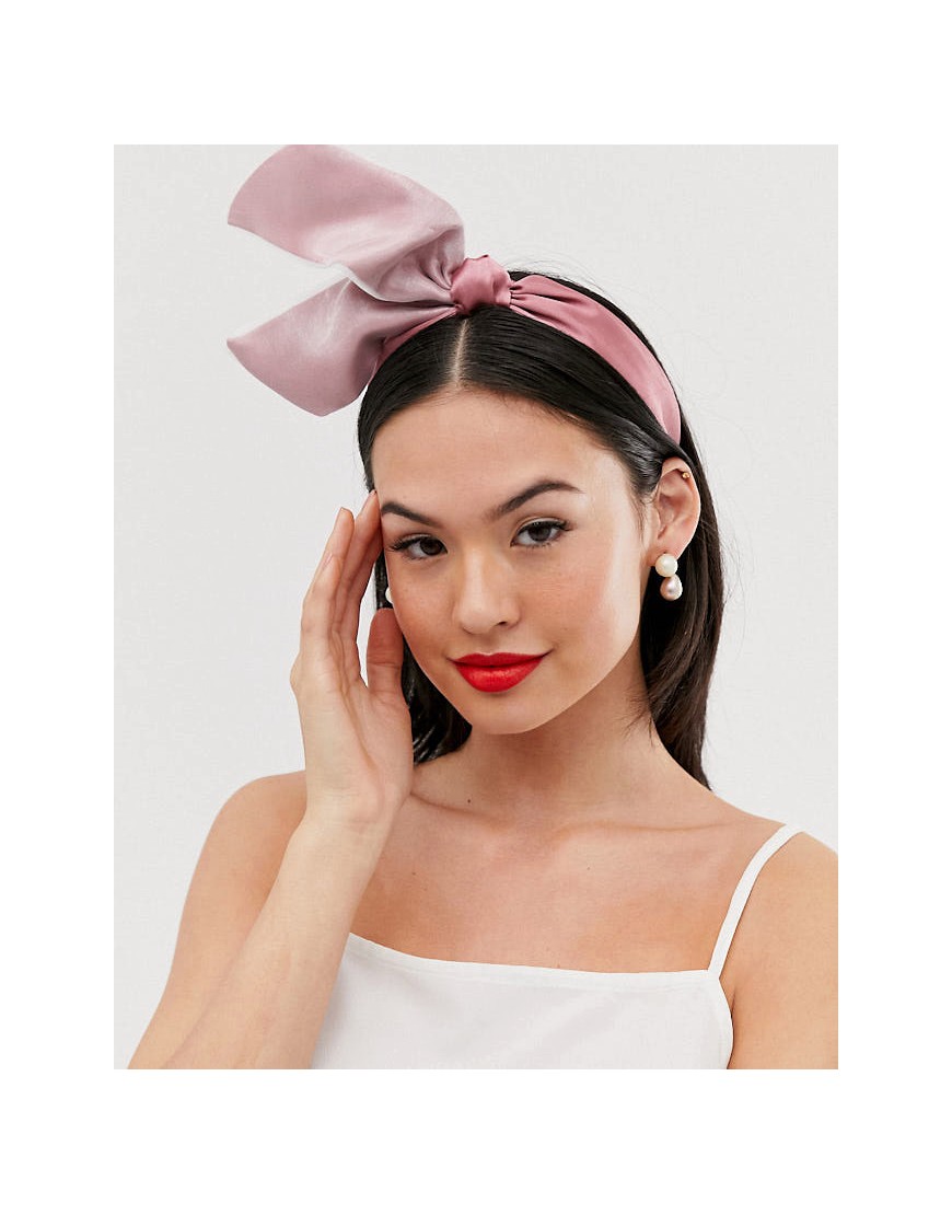 ASOS DESIGN – Rosa hårband i coiffe-stil med statement-rosett