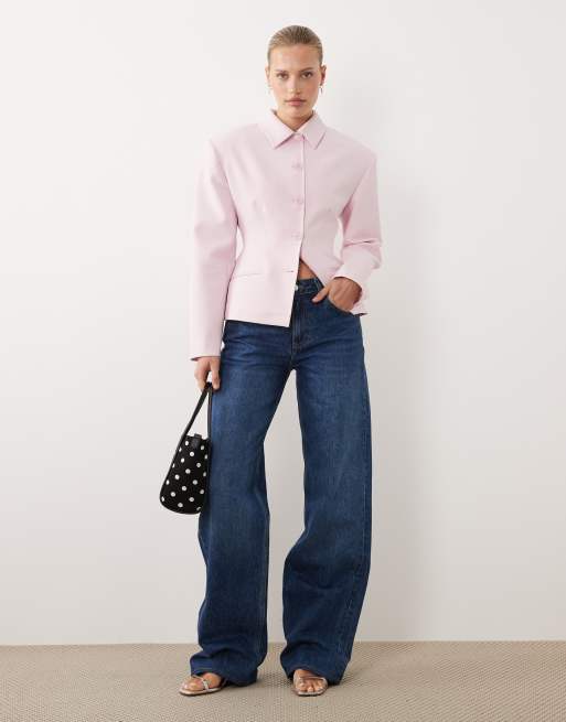 ASOS DESIGN – Rosa kavaj med knäppning och markerad midja, 2 av 4