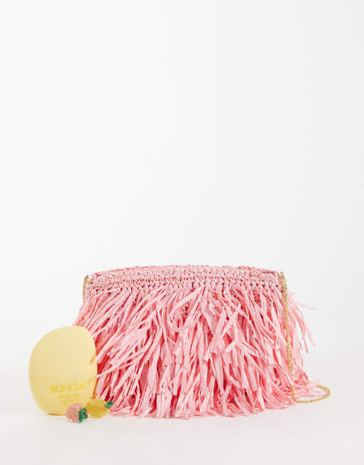 ASOS DESIGN – Rosa kuvertväska i satin med tofs, 2 av 4