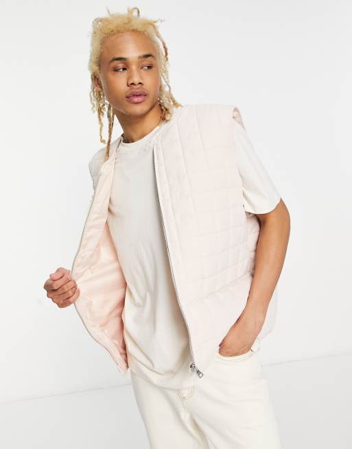 ASOS DESIGN – Rosa kviltad väst av lätt material
