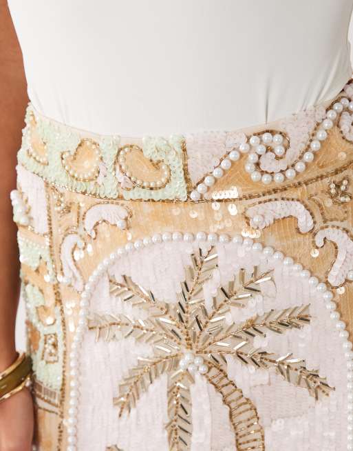 ASOS DESIGN – Rosa minikjol med pastellfärgade palmer, 5 av 5