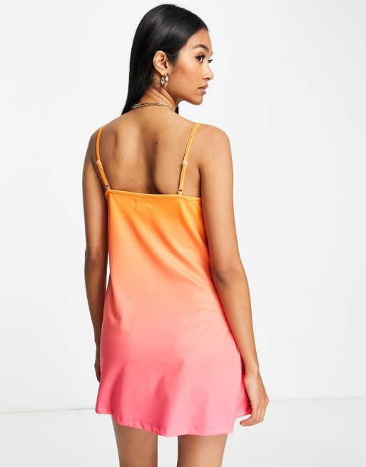 ASOS DESIGN – Rosa, ombrefärgad miniklänning med smala band, 2 av 4