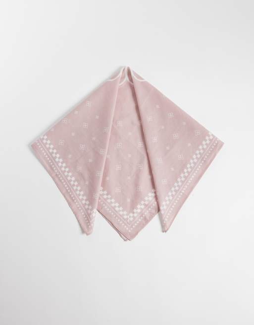 ASOS DESIGN – Rosa, paisleymönstrad och schackrutig bandana i bomull, 4 av 4