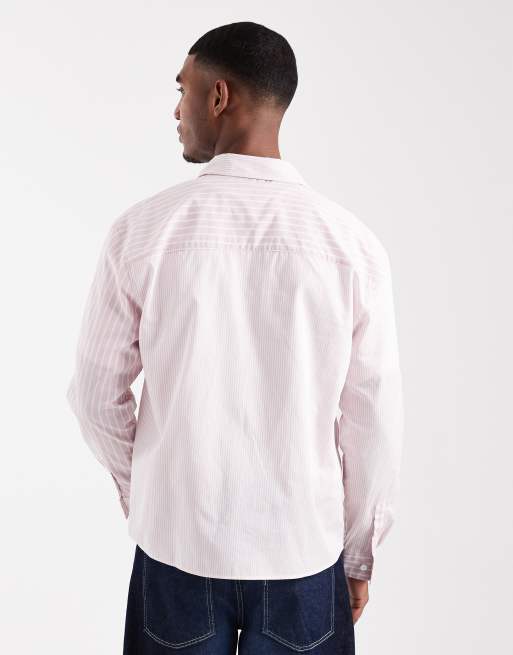 ASOS DESIGN – Rosa, randig skjorta med avslappnad passform, 3 av 5
