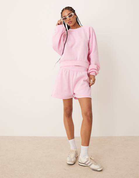 ASOS DESIGN – Rosa set i sweatshirttyg - view 1