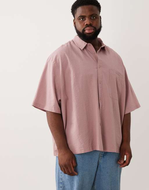 ASOS DESIGN – Rosa skjorta i bäckebölja och oversize, 2 av 6