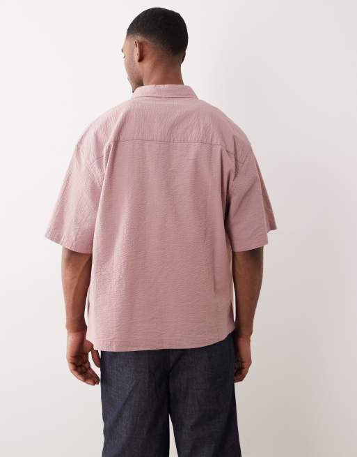ASOS DESIGN – Rosa skjorta i bäckebölja och oversize, 6 av 6