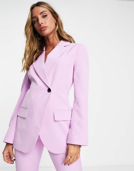 ASOS DESIGN – Rosa, smal kostymkavaj