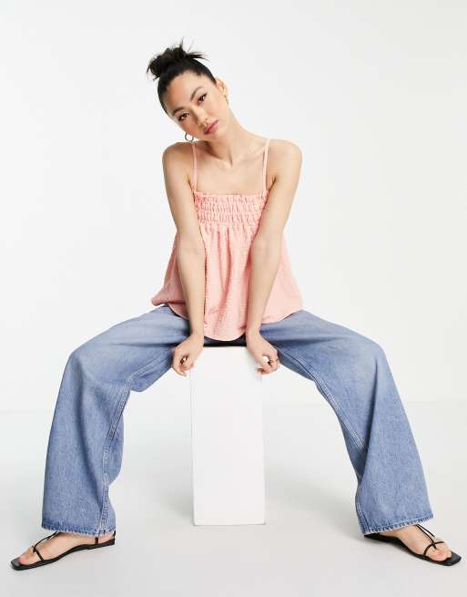 ASOS DESIGN – Rosa sollinne med puffig struktur