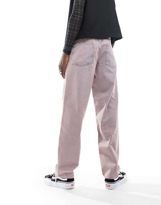 ASOS DESIGN – Rosa, stentvättade, baggy jeans med slitningar, 4 av 4