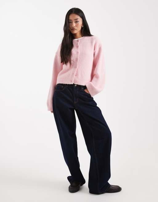 ASOS DESIGN – Rosa, stickad kofta med borstad yta, 4 av 4