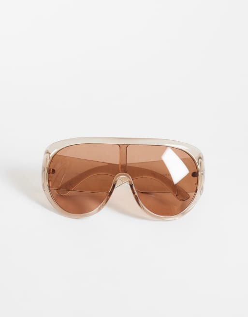 ASOS DESIGN – Rosa, stora pilotsolglasögon med breda skalmar, 3 av 3