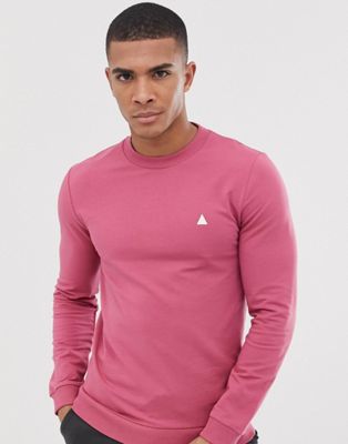 ASOS DESIGN – Rosa sweatshirt i muskelmodell med triangeltryck