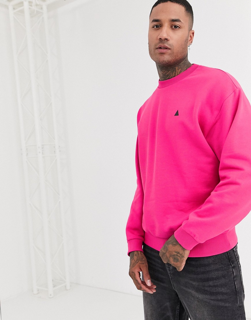ASOS DESIGN – Rosa sweatshirt i oversize-modell med triangel