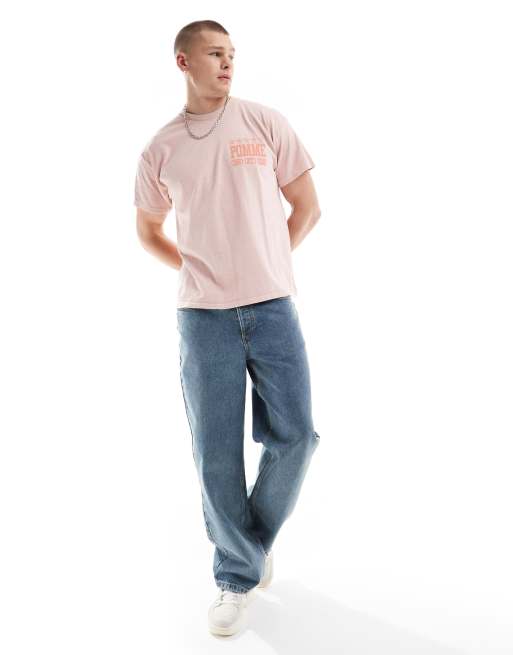 ASOS DESIGN – Rosa t-shirt i oversize med frukttryck baktill, 3 av 4