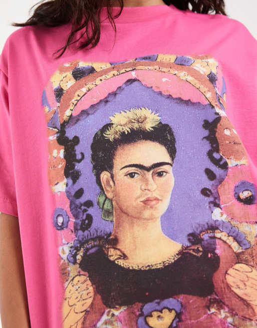 ASOS DESIGN – Rosa t-shirt i oversized fit med självporträttstryck, 3 av 4