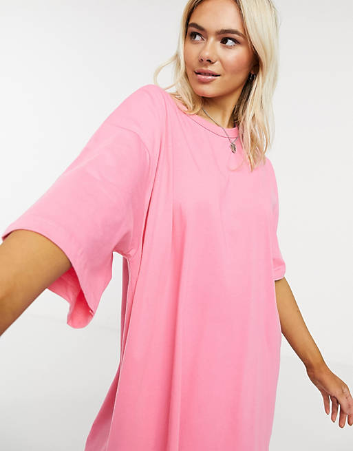 ASOS DESIGN – Rosa T-Shirt-Kleid im Oversize-Stil | ASOS