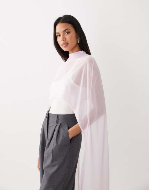 ASOS DESIGN – Rosa topp med hellång capedesign - view 1