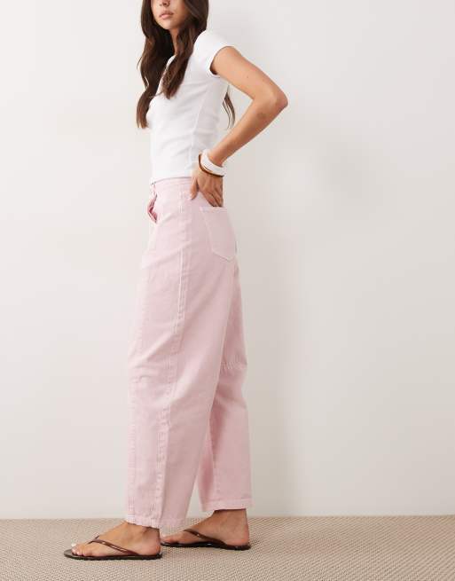 ASOS DESIGN – Rosa, tvättade jeans med barrelben, 2 av 5